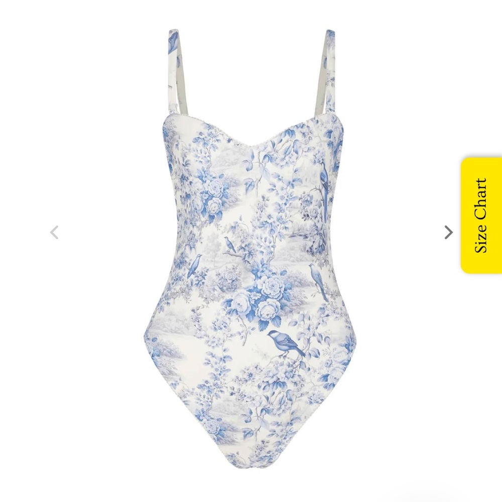 Selkie Blue and White Floral Swimsuit